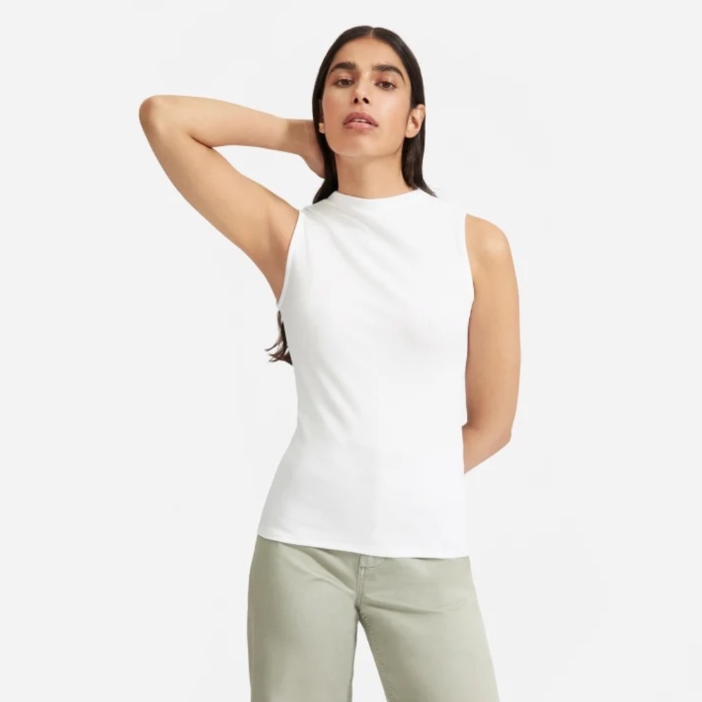 Everlane Pima Micro-Rib Funnel-Neck Tank